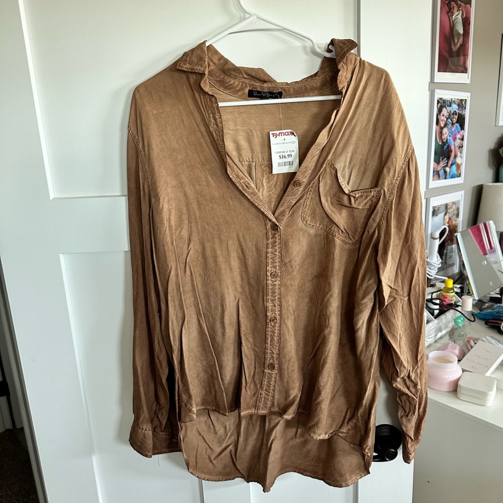 Tan Button down